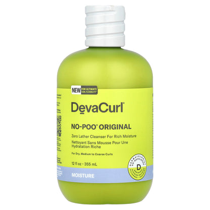 DevaCurl, No-Poo ® Original, Zero Lather Cleanser, For Dry, Medium to Coarse Curls, 12 fl oz (355 ml)