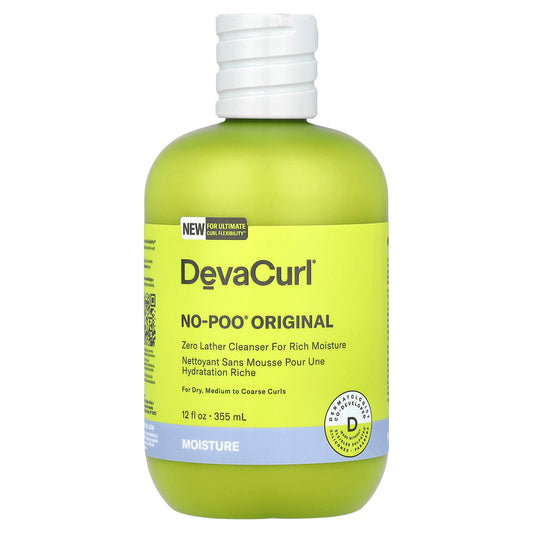 DevaCurl, No-Poo ® Original, Zero Lather Cleanser, For Dry, Medium to Coarse Curls, 12 fl oz (355 ml)