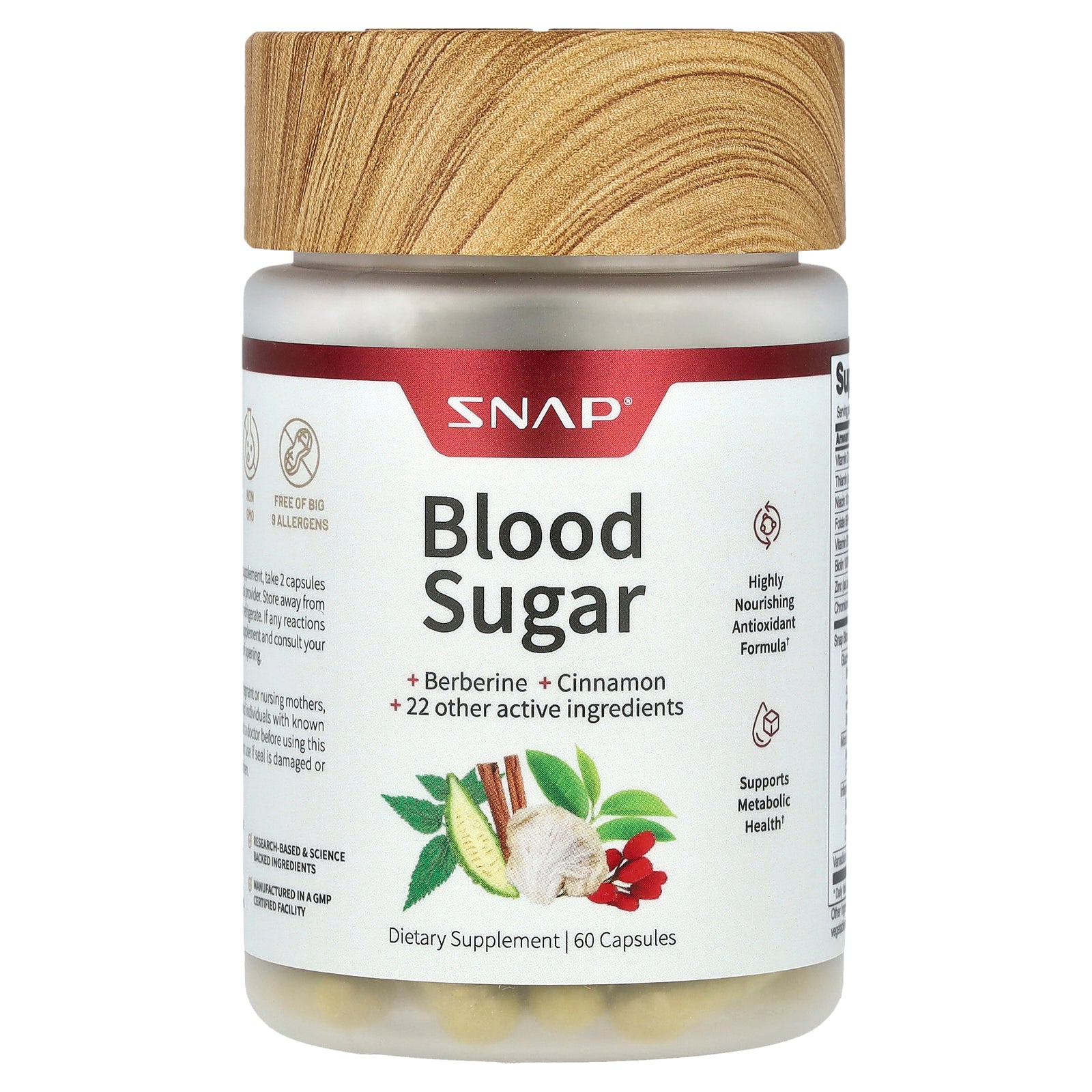 Snap Supplements, Blood Sugar, 60 Capsules