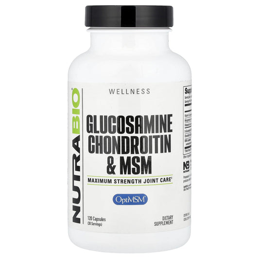 NutraBio, Glucosamine Chondroitin & MSM, 120 Capsules