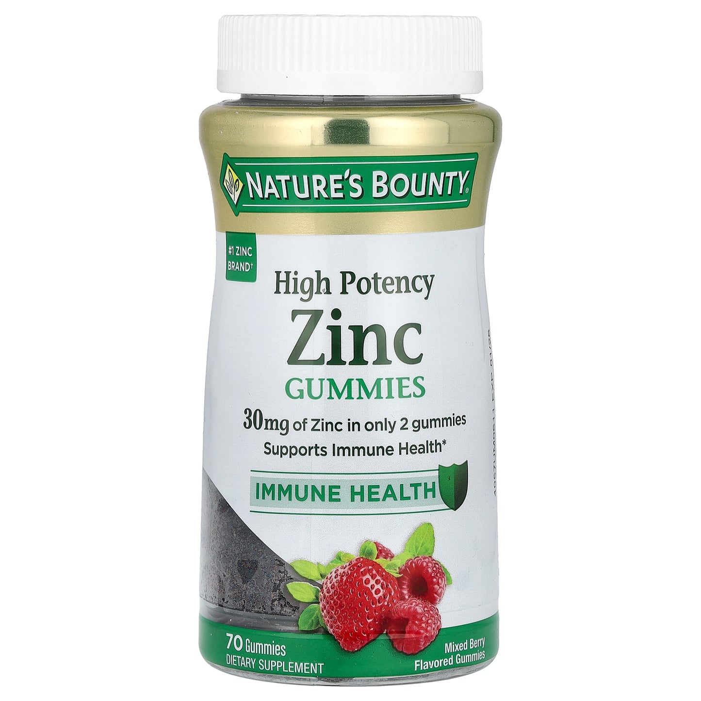 Nature's Bounty, Zinc Gummies, High Potency, Mixed Berry, 70 Gummies (15 mg Per Gummy)
