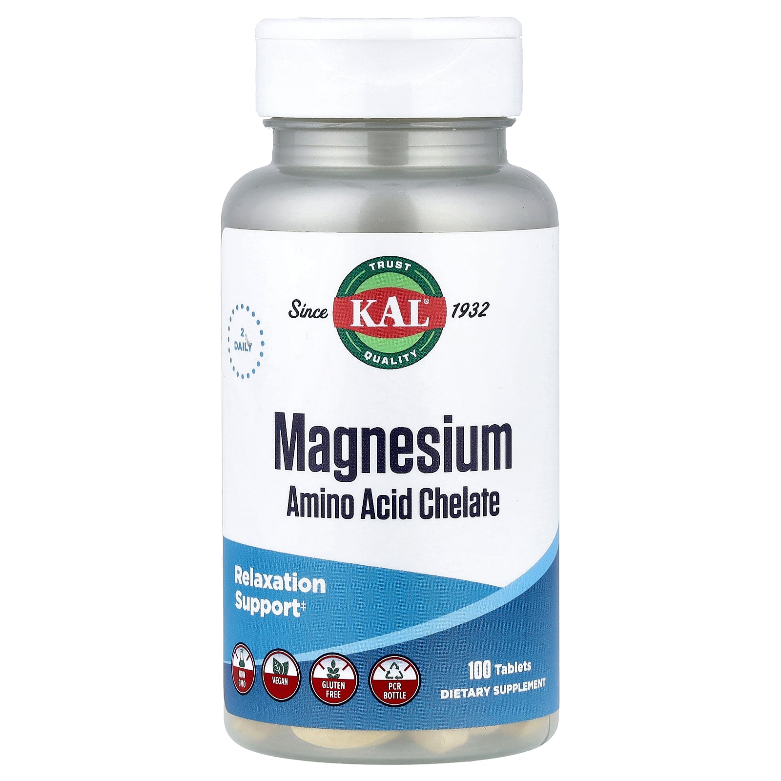 KAL, Magnesium Amino Acid Chelate, 100 Tablets