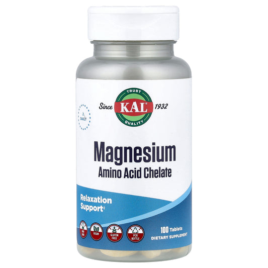 KAL, Magnesium Amino Acid Chelate, 100 Tablets