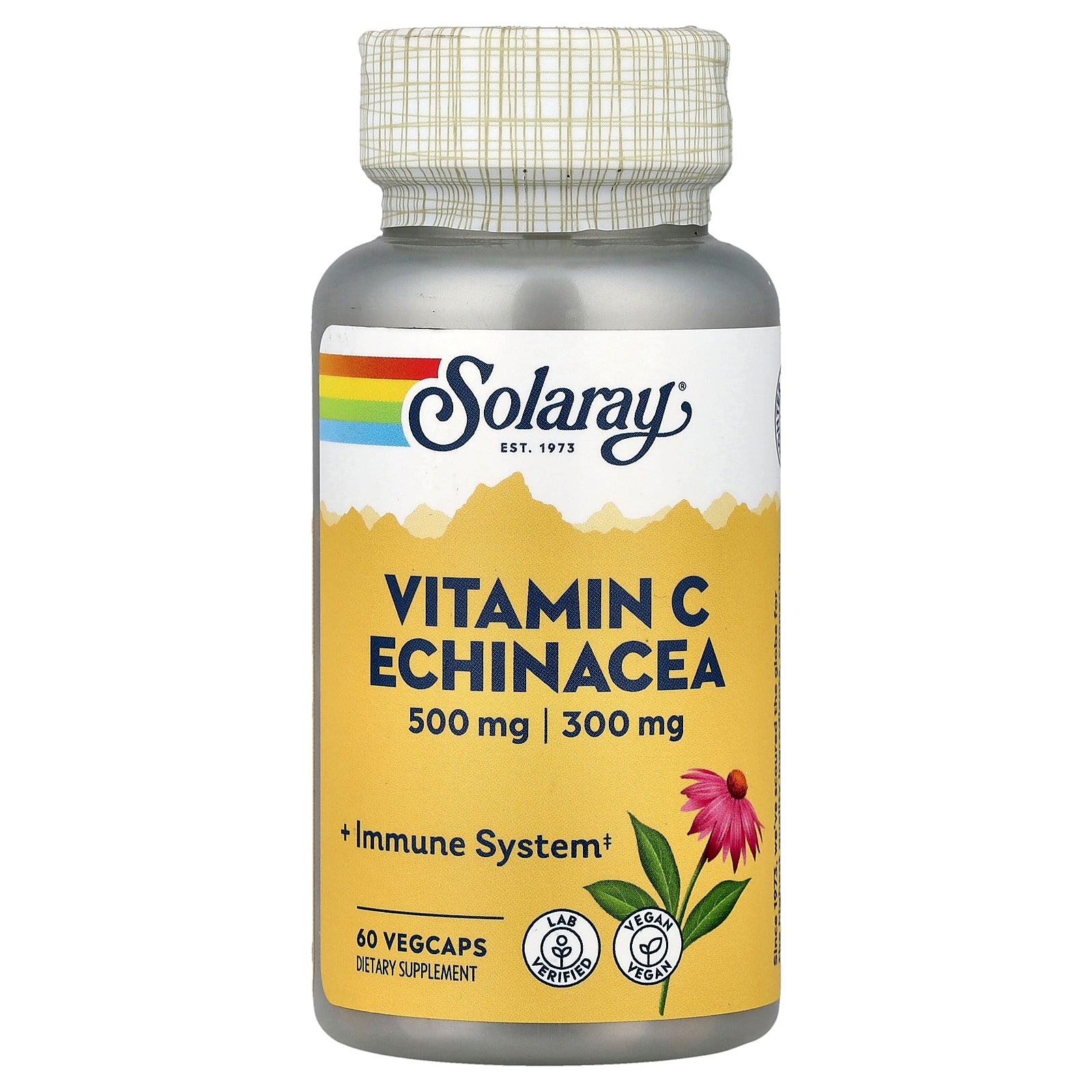 Solaray, Vitamin C, Echinacea, 60 VegCaps