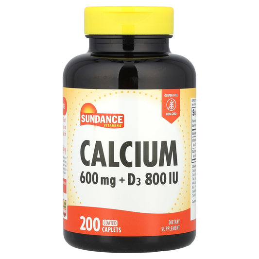 Sundance Vitamins, Calcium + D3, 200 Coated Caplets