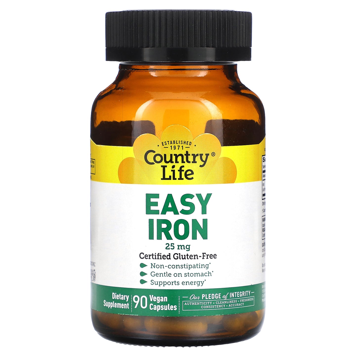 Country Life, Easy Iron, 25 mg, 90 Vegan Capsules