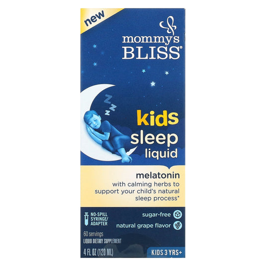 Mommy's Bliss, Kids Sleep Liquid, Melatonin, Kids 3 Yrs +, Natural Grape, 4 fl oz (120 ml)