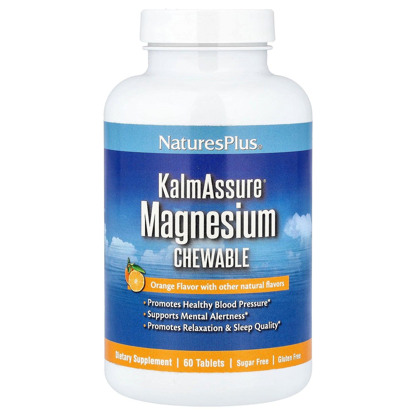 NaturesPlus, KalmAssure® Magnesium Chewable, Orange, 60 Tablets