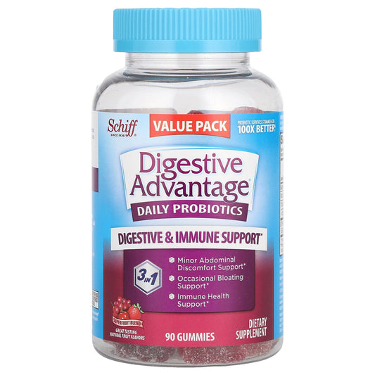 Schiff, Digestive Advantage®, Daily Probiotic Gummies, Superfruit Blend, 90 Gummies