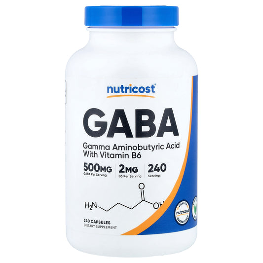 Nutricost, GABA with Vitamin B6, 240 Capsules