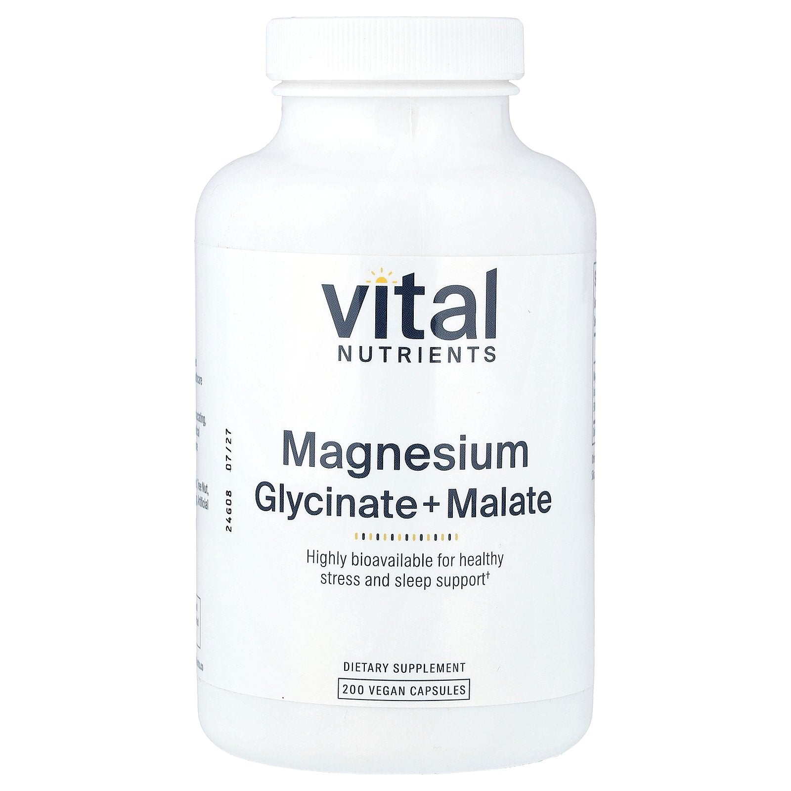 Vital Nutrients, Magnesium, Glycinate + Malate, 200 Vegan Capsules (120 mg per Capsule)