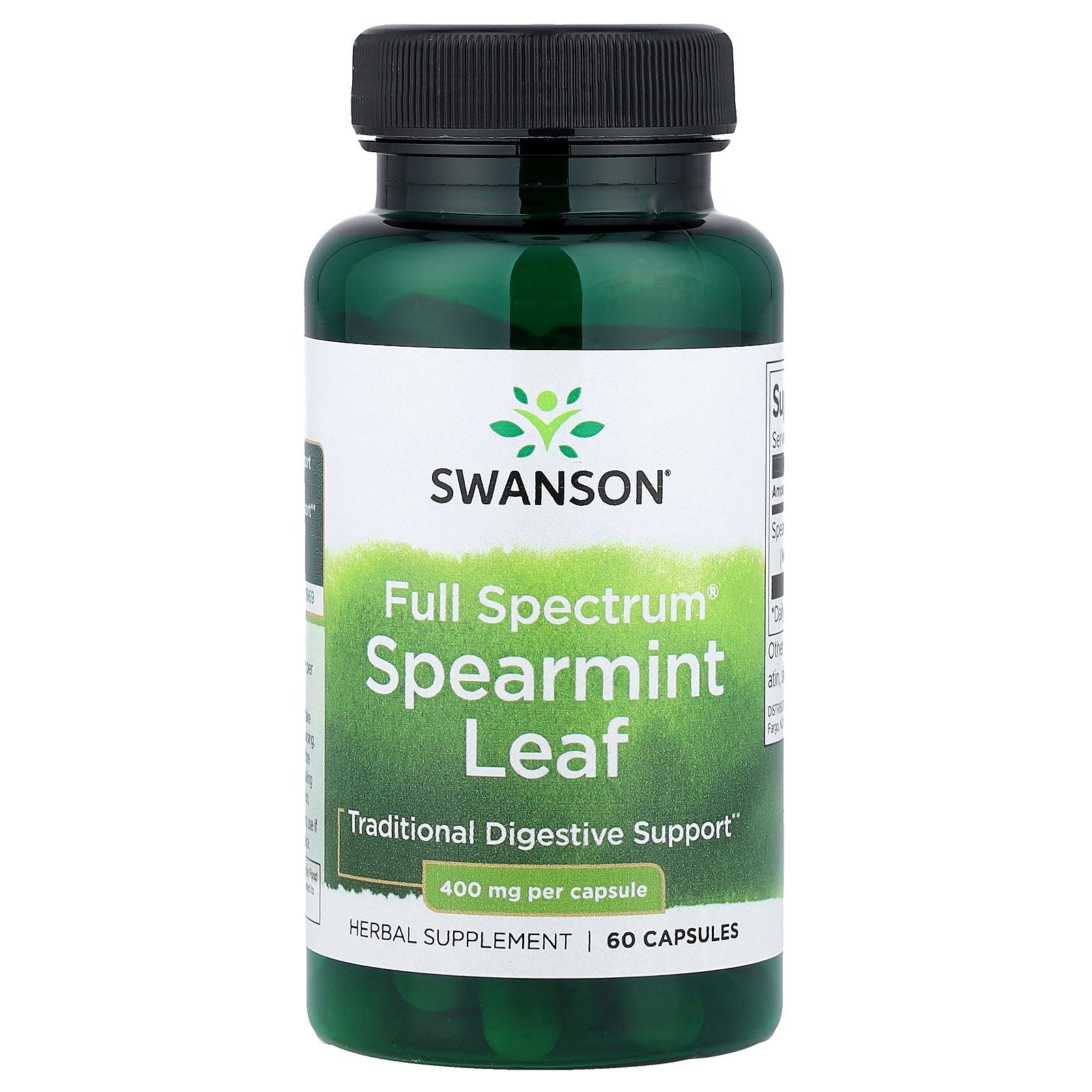 Swanson, Full Spectrum® Spearmint Leaf, 400 mg, 60 Capsules