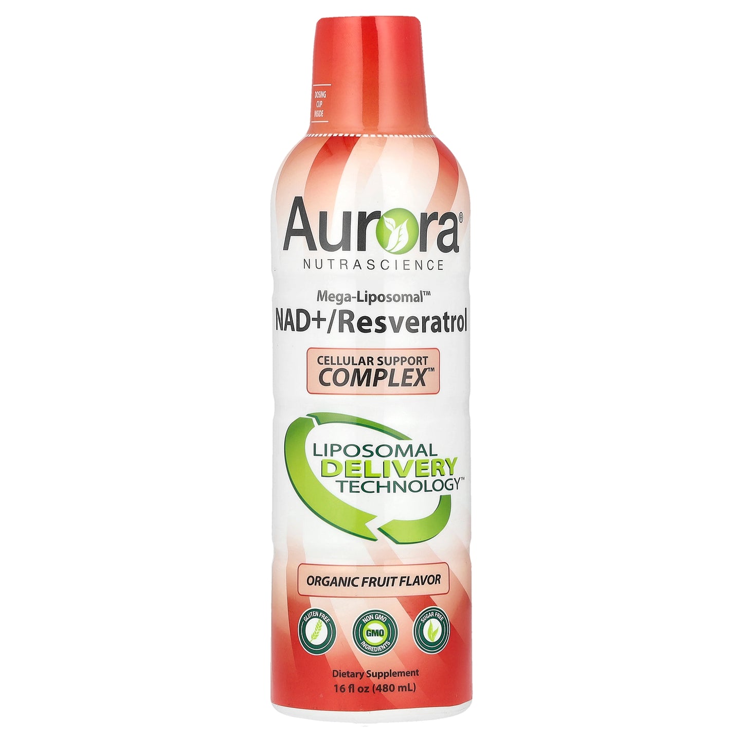 Aurora Nutrascience, Mega-Liposomal™ NAD+,Resveratrol, Organic Fruit, 16 fl oz (480 ml)