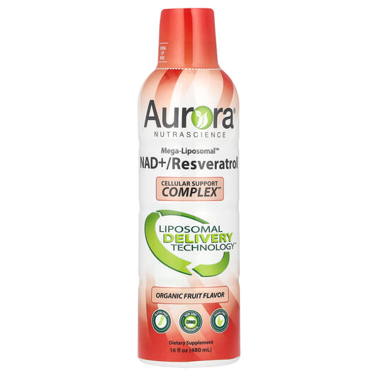 Aurora Nutrascience, Mega-Liposomal™ NAD+,Resveratrol, Organic Fruit, 16 fl oz (480 ml)