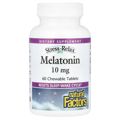 Natural Factors, Stress-Relax, Melatonin, 10 mg, 60 Chewable Tablets