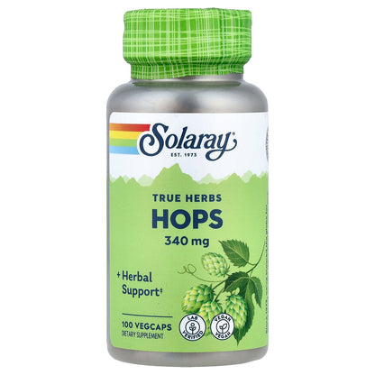 Solaray, True Herbs, HOPS, 340 mg, 100 Vegcaps