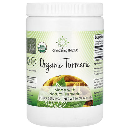 Amazing India, Organic Turmeric, 2 g, 16 oz (454 g)