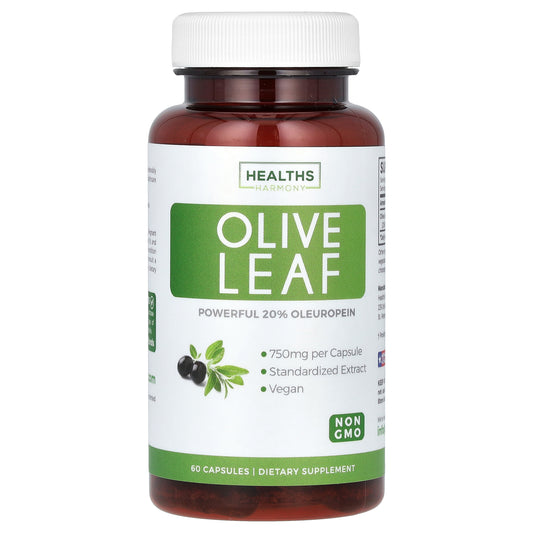 Healths Harmony, Olive Leaf, 750 mg, 60 Capsules