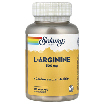 Solaray, L-Arginine , 500 mg, 100 VegCaps