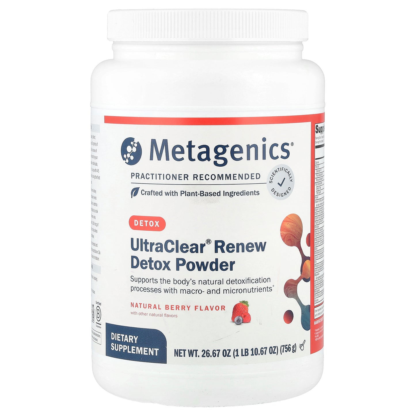 Metagenics, UltraClear® Renew Detox Powder, Natural Berry, 26.67 oz (756 g)