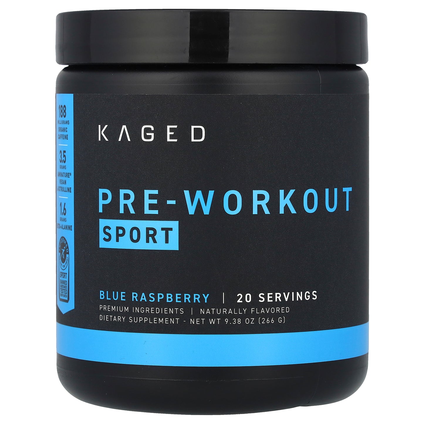 Kaged, Pre-Kaged, Sport Pre-Workout, Blue Raspberry, 9.24 oz (262 g)