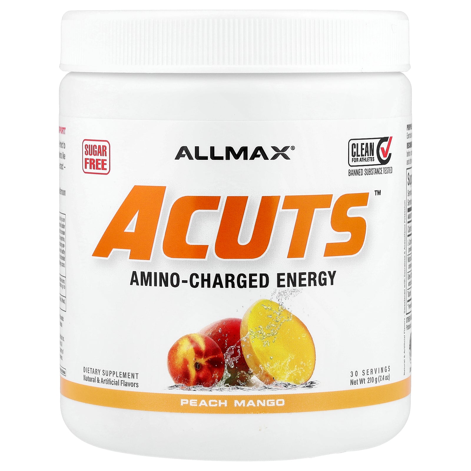 ALLMAX, ACUTS™, Amino-Charged Energy, Peach Mango, 7.4 oz (210 g)