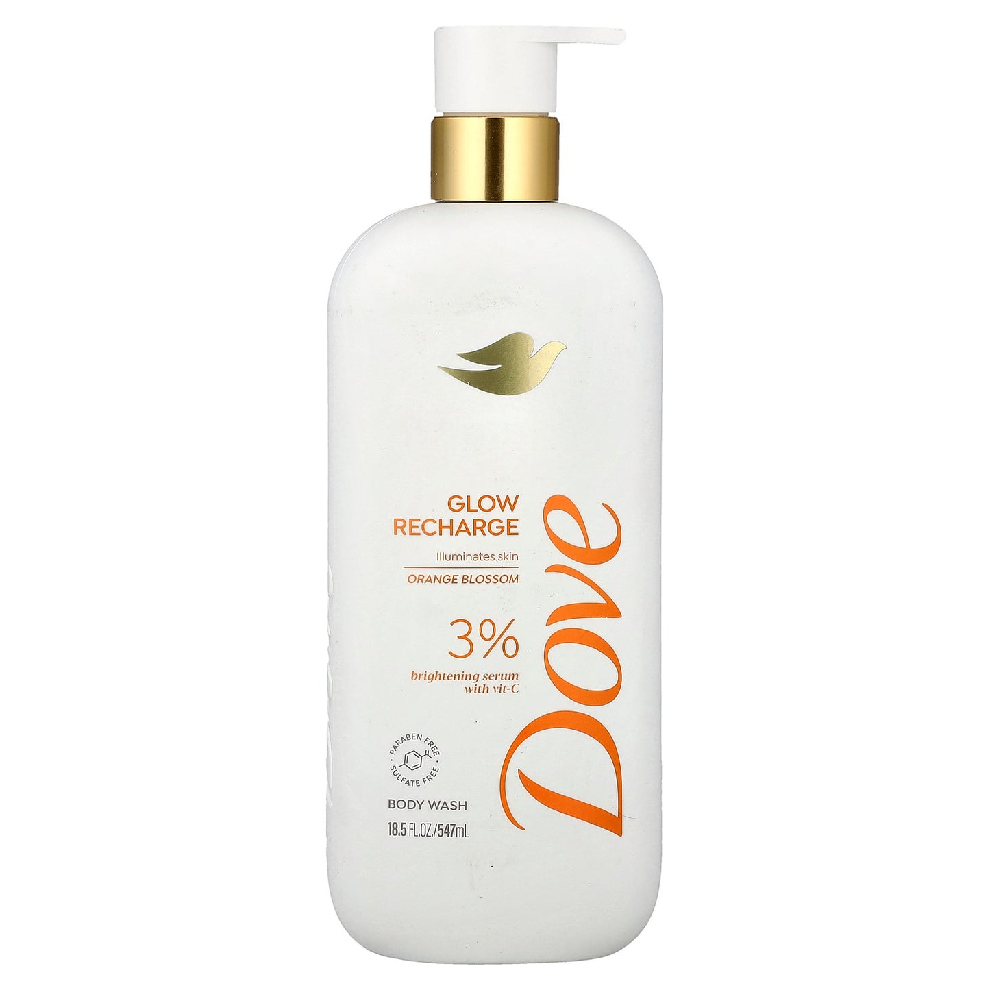 Dove, Glow Recharge, Body Wash, Orange Blossom, 18.5 fl oz (547 ml)