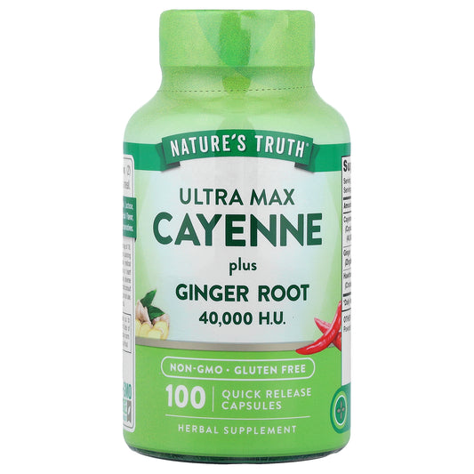 Nature's Truth, Ultra Max Cayenne Plus Ginger Root, 100 Quick Release Capsules
