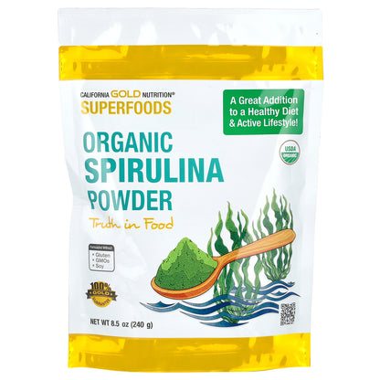 California Gold Nutrition, Superfoods, Organic Spirulina Powder, 8.5 oz (240 g)