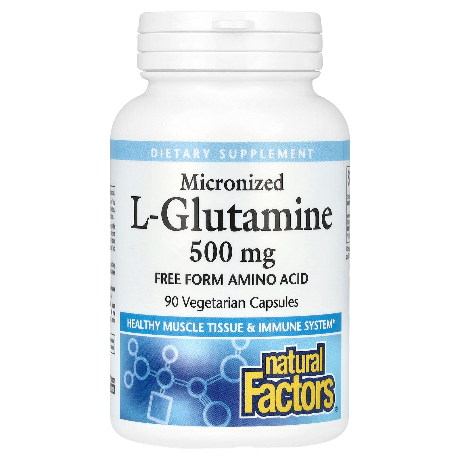 Natural Factors, Micronized L-Glutamine, 500 mg, 90 Vegetarian Capsules