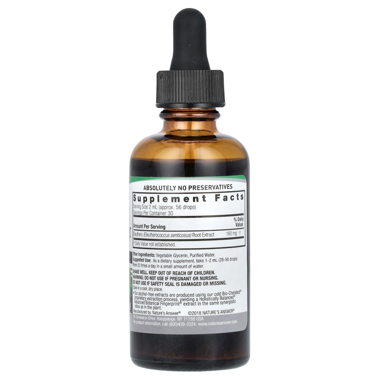 Nature's Answer, Eleuthero Root Extract, Alcohol-Free, 160 mg, 2 fl oz (60 ml)