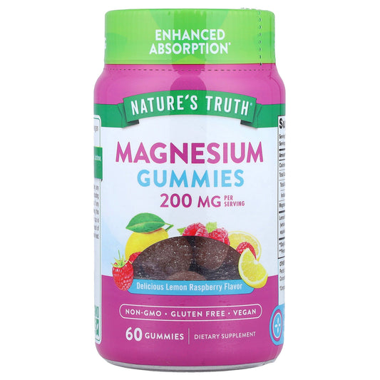 Nature's Truth, Magnesium Gummies, Delicious Lemon Raspberry, 60 Gummies