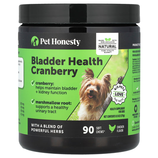 Pet Honesty, Bladder Health Cranberry, For Dogs, Chicken, 90 Soft Chews, 9.5 oz (270 g)