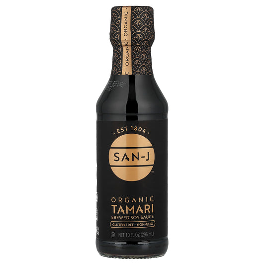 San-J, Organic Tamari Brewed Soy Sauce, 10 fl oz (296 ml)
