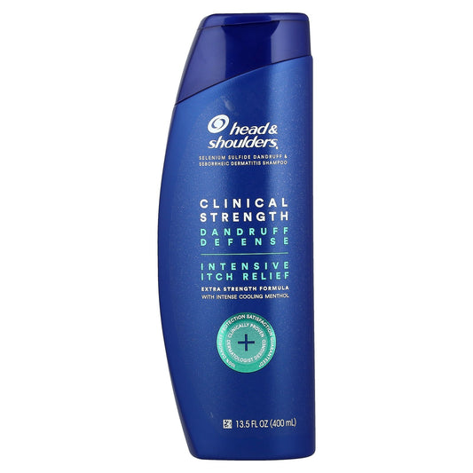 Head & Shoulders, Clinical Strength,  Dandruff Defense  Shampoo, Intensive Itch Relief, 13.5 fl oz (400 ml)