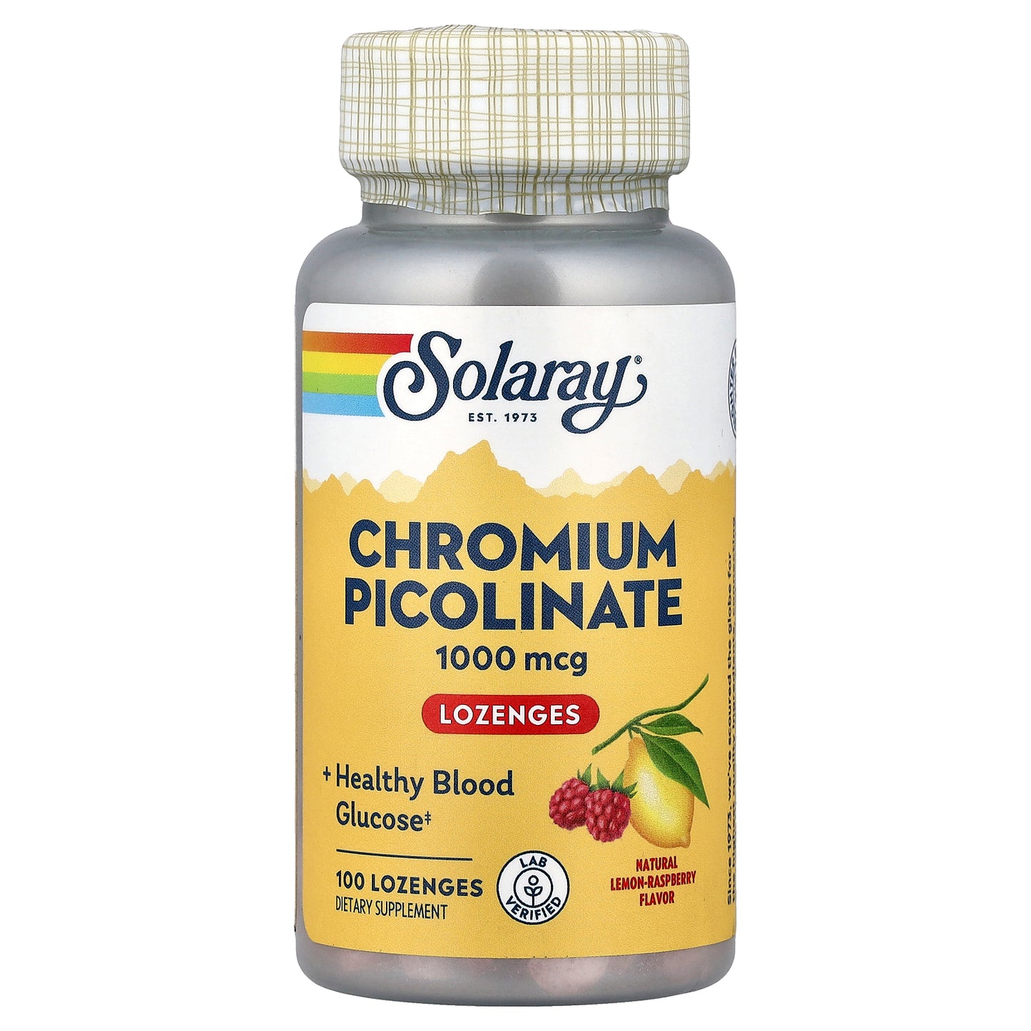 Solaray, Chromium Picolinate Lozenges, Natural Lemon-Raspberry, 1,000 mcg, 100 Lozenges