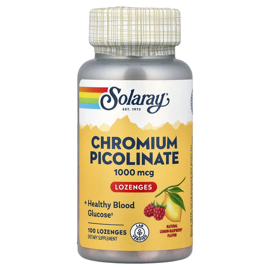 Solaray, Chromium Picolinate Lozenges, Natural Lemon-Raspberry, 1,000 mcg, 100 Lozenges
