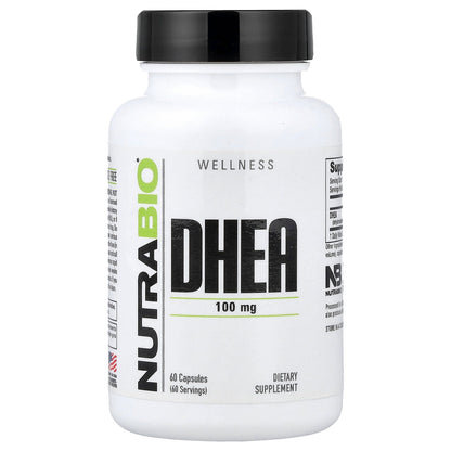 NutraBio, DHEA, 100 mg, 60 Capsules