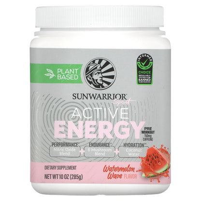 Sunwarrior, Sport, Active Energy Preworkout, Watermelon Wave, 10 oz (285 g)