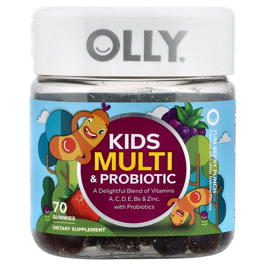 OLLY, Kids Multi & Probiotic Gummies, Yum Berry Punch, 70 Gummies