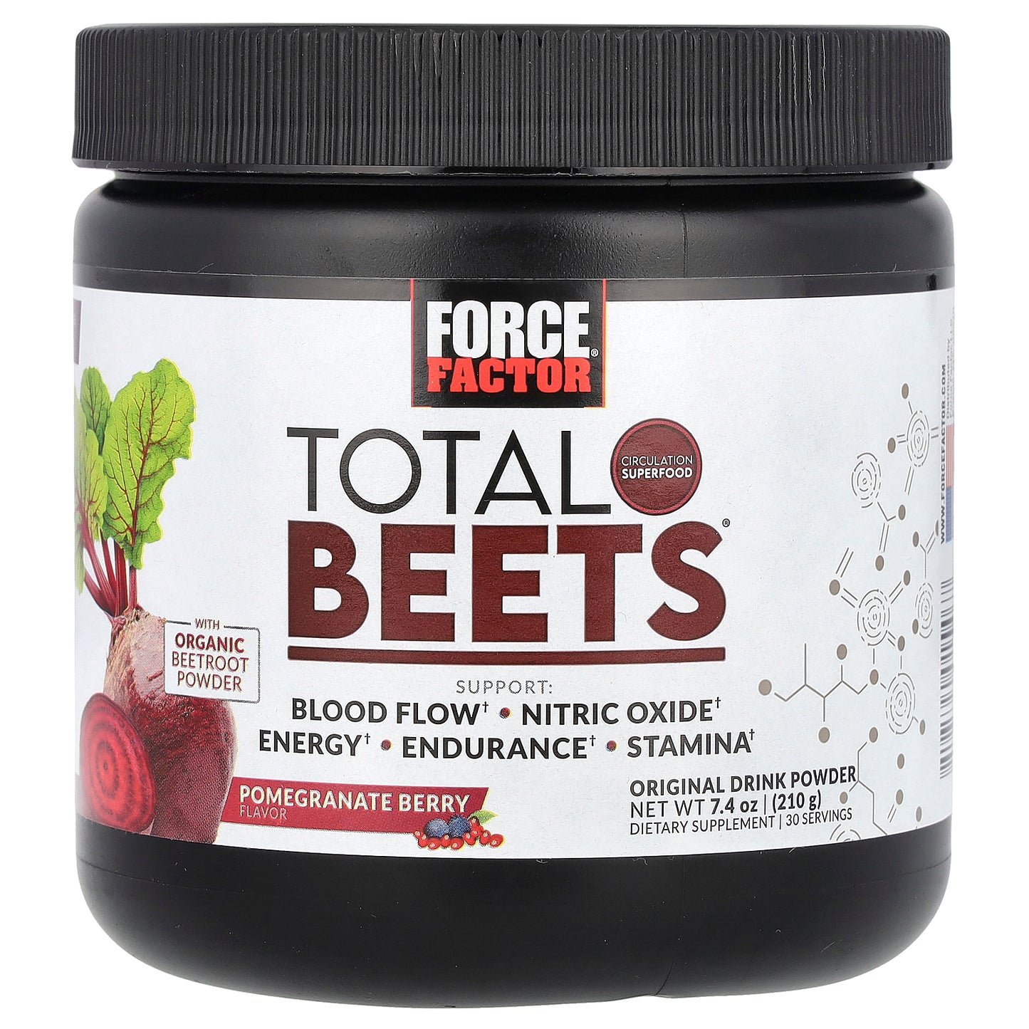 Force Factor, Total Beets®, Original Drink Powder, Pomegranate Berry, 7.4 oz (210 g)