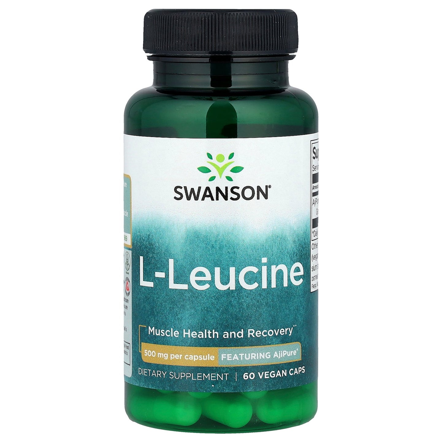 Swanson, L-Leucine, 500 mg, 60 Vegan Caps