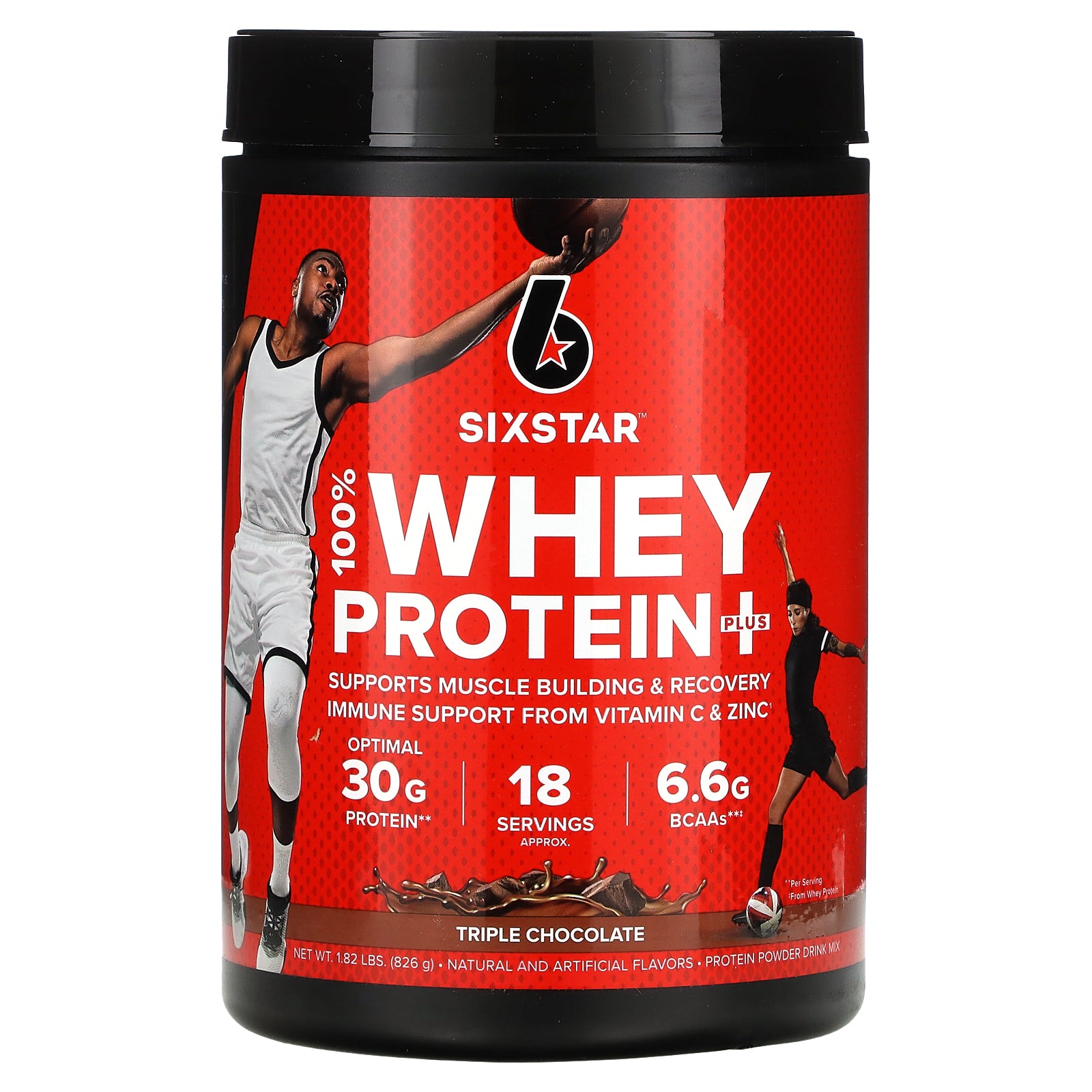 SIXSTAR, 100% Whey Protein Plus, Triple Chocolate, 1.82 lbs (826 g)