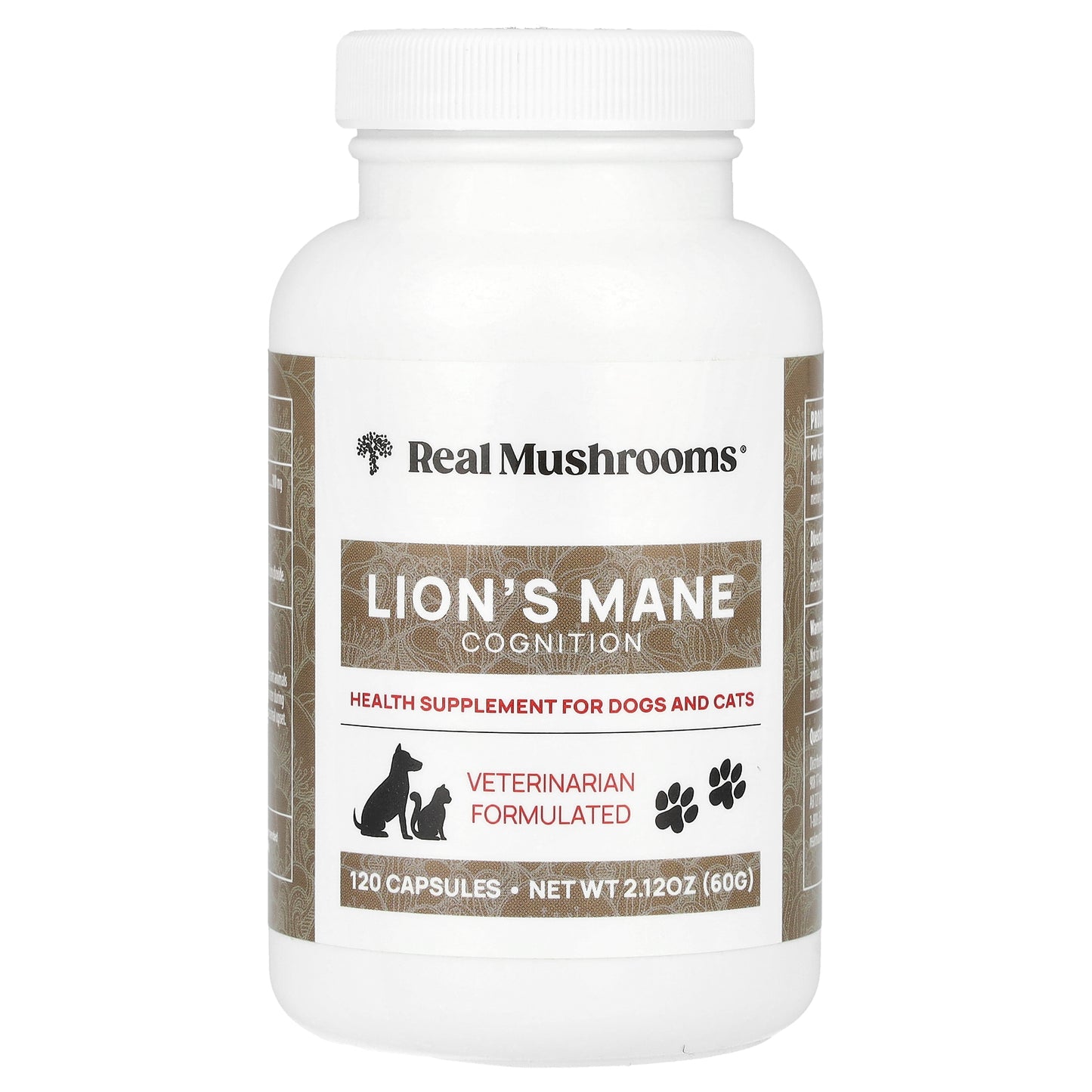Real Mushrooms, Lion's Mane, For Dogs and Cats, 120 Capsules