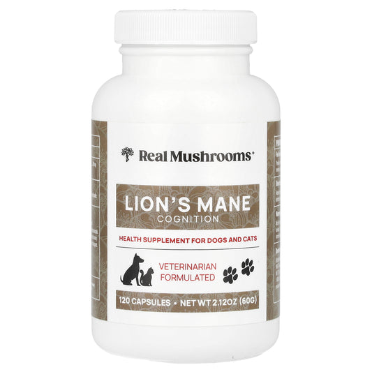 Real Mushrooms, Lion's Mane, For Dogs and Cats, 120 Capsules