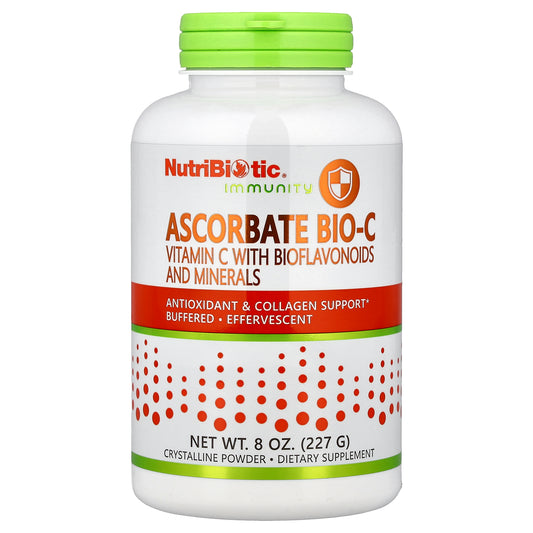 NutriBiotic, Immunity, Ascorbate Bio-C Powder, Vitamin C With Bioflavonoids And Minerals, 8 oz (227 g)