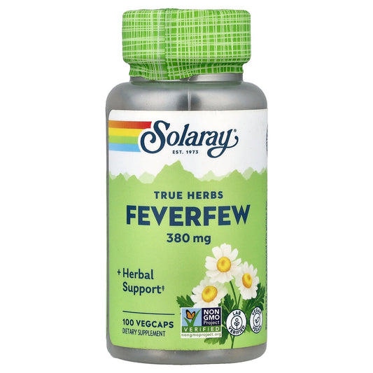 Solaray, True Herbs, Feverfew, 380 mg, 100 VegCaps