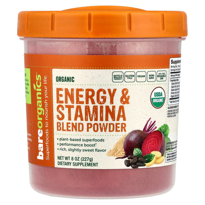 BareOrganics, Organic Energy & Stamina Blend Powder, 8 oz (227 g)