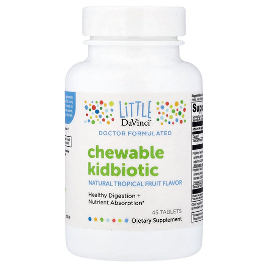 Little DaVinci, Chewable Kidbiotic, Natural Tropical Fruit, 45 Tablets