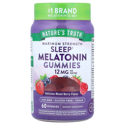 Nature's Truth, Sleep Melatonin Gummies, Mixed Berry, 60 Gummies (6 mg per Gummy)